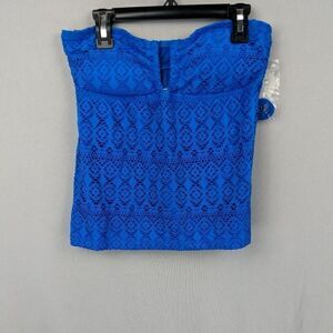 STYLUS Womens Swimsuit Top Size XS Blue Halter Ta